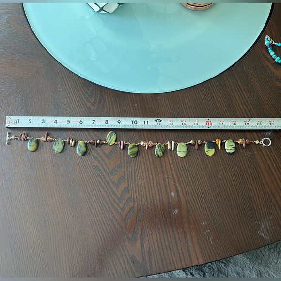 Handmade serpentine, jasper, & crystal copper wire gemstone necklace - Picture 4 of 8